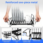 Dish Drying Rack, Stainless Steel Expandable in Sink & Countertop, Space Saving with Silicone Mat and Drying Rack for Kitchen, Rv, Commercial Use