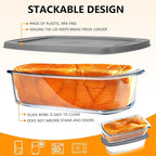Glass Loaf Pans for Baking Bread with Lids - 1.9 Qt Glass Loaf Pan | Oven, Dishwasher, Fridge, Freezer & Microwave Safe, Bread Pan Suit for Lasagna, Meatloaf, Banana - 2Pcs