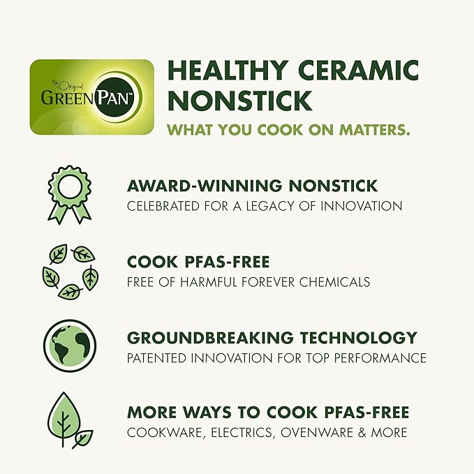 GreenPan Mini Healthy Ceramic Nonstick, 5" Round Egg Pan, PFAS-Free, Dishwasher Safe, Stay Cool Handle, Black
