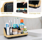 GFWARE Gold Toothbrush Holders for Bathrooms Countertop Organizer - Detachable 7 Slots Electric Toothbrush and Toothpaste Holder, Kids Organization and Storage, Restroom Accessories Vanity Stuff