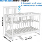 2-Tier Sponge Holder for Kitchen Sink, Self-Drain Caddy with Brush Holder, Countertop Organizer for Sponges, Brushes, and Dish Rags（White）