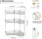 Aveniee Corner Bathroom Counter Organizer, Bathroom Countertop Shelf Makeup Organizer for Vanity Perfume Tray for Corner Storage (3 Tiers, Grey)