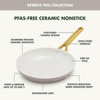 GreenPan Nonstick Reserve Pro 10” & 12” Frying Pan Set, NSF Certified Ceramic, Hard Anodized PFAS-Free Skillets, Stainless Steel Handles, Oven & Dishwasher Safe, Oyster Gray