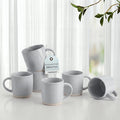 HaWare 13OZ Coffee Mugs Set of 6, Stoneware Coffee Cups, Ceramic Latte Mug for Man, Woman, Dad, Mom, Modern Tea Mugs for Latte/Cappuccino/Cocoa/Milk, Dishwasher& Microwave Safe, Speckled Misty Grey
