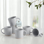HaWare 13OZ Coffee Mugs Set of 6, Stoneware Coffee Cups, Ceramic Latte Mug for Man, Woman, Dad, Mom, Modern Tea Mugs for Latte/Cappuccino/Cocoa/Milk, Dishwasher& Microwave Safe, Speckled Misty Grey