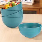 Unbreakable Wheat Straw Cereal Bowls Set of 4, 24 OZ Microwave and Dishwasher Safe Lightweight Soup and Salad Bowl Sets, Reusable Dessert Bowls for Rice, Pasta, Snack, Fruit, BPA Free (Dark Green)
