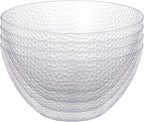 Suwimut 4 Pack Clear Plastic Serving Bowls, 135 OZ Large Round Plastic Bowls, 10 Inch Disposable Reusable Salad Mixing Bowl Buffet Containers for Catering, Party, Salad, Fruit, Chips, Popcorn, Snack