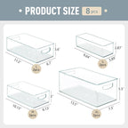 8 PACK Freezer Organizer Bins Fridge Organizer Storage Stackable Deep Freezer Storage Bins with Side Handles Refrigerator Organizers and Storage Home Organization Must Haves