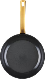 Farberware Forged Induction Ceramic Nonstick Pots and Pans Set with Lids and Kitchen Cooking Tools - Dishwasher Safe, Suitable for All Stovetops, 12 Piece Cookware Set - Black and Gold