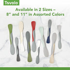 Tovolo Mini Scoop and Spread Tool for Kitchen Meal Prep Small Sandwich Spreader Spatula for Peanut Butter Jelly, Silicone BPA Free Dishwasher Safe Scooper Spreader, Deep Indigo and Oyster Gray