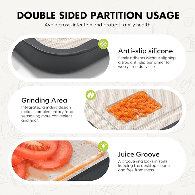 Titanium Cutting Board for Kitchen, Cutting Board Double Sided Food Grade, Pure Titanium/PP, Easy to Clean Large Size 15”×10.3”