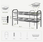 NETEL Under Sink Organizers and Storage, 2 Tier Expandable Under Cabinet Organizer Shelf with 8 Baskets, Expandable Shelf for Cupboard, Kitchen, Bathroom, Shoe Storage Rack