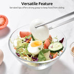 U-Taste 12" Kitchen Cooking Tweezer Set: 18/8 Stainless Steel Food-Grade Metal Food Tong, Flexible Pinching, Seamless-Welding, Sturdy and Non-Slip for Serving, Grilling, Frying (Round & Pointed Tip)