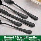 Black 49 Pieces Stainless Steel Flatware Sets With Organizer,Black Silverware Sets With Steak Knives Service For 8,Black Tableware Cutlery Sets For Home Kitchen