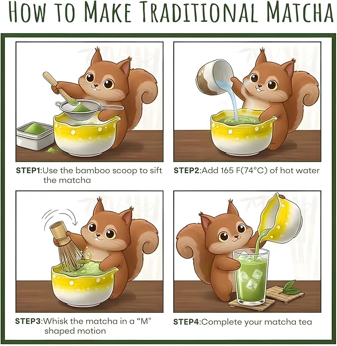 Matcha Whisk Making Kit Set With Mushroom Design Ceramic Bowl And Bamboo Set For Japanese Matcha Tea Ceremony, Yellow
