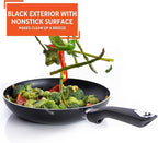IMUSA 8in Bistro Aluminum Nonstick Fry Pan with Cool Touch Handle, Small Skillet for Eggs, Omelets, Sauteing, and Everyday Cooking, Black