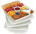 Serving Tray Platter, 17.5'' x 11.5'' x 1.6'', 6 Pcs Food Tray for Veggie Fruit Snack Dessert Cookie Cheese, Food Trays for Party Supplies Display, Large Platters for Serving Food, BPA Free