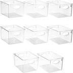 Sorbus Large Clear Plastic Storage Bins for Shelves, Clothes, with Handle - Clear Storage Bins, Drawer, Shelf, Closet, Pantry, Fridge, Freezer Organizer Bins, Closet Organizers and Storage (8 pack)