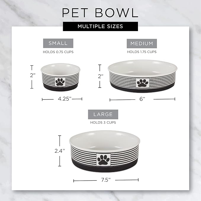 Bone Dry Ceramic Marble Non-Slip Pet Bowls, Dishwasher Safe, Small Set, 4.25x2, Blue, 2 Count