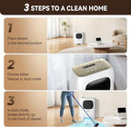 Pro Touchless Vacuum Automatic Dustpan - Ultra Fast & Powerful - Great for Sweeping Salon Pet Hair Food Dirt Kitchen, Canister Vacuum Cleaner Trash Can, Bagless, Auto Sensors, 1500 Watt-White