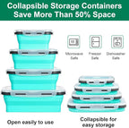 Sudaya 16 Pack Collapsible Food Storage Containers With Lids, Collapsible Storage Containers Sets Silicone Collapsible Bowls For Camping, RV Accessories, Travel Trailer Must