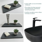 NiuYichee 2 PCS Water Absorbent diatomite Coasters, 12" x 5.5" Water Absorbing Stone Tray for Sink, Stone Drying mat for Kitchen Counter, Stone soap Tray Used for Hand Soaps & toiletries & Plants