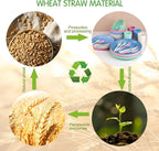 Supernal Wheat Straw Dinnerware, Wheat Straw Plates and Bowls Sets Dishwasher Safe, Unbreakable Light Weight Plate Service For 8, Reusable Plastic Plate, Include 16pcs Plates, 8pcs Bowls, 8pcs Cups