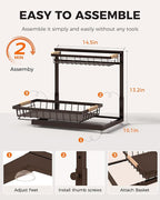 Sevenblue 3 Pack Under Sink Organizer, Multi-Purpose 2 Tier Pull-Out Metal Under Kitchen Sink Organizer, Height Adjustable Storage Shelves for Kitchen Bathroom Cabinet (Brown)