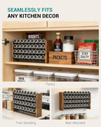 NESAPTO Spice Rack Organizer for Cabinet, Wooden 4 Tier Vertical Seasoning Organizers for Kitchen Pantry, Countertop/Wall Mount, Holds 36 Spice Jars (No Jars Included), 17.2" W × 9.4" H