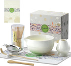 Clay&Fire Matcha Whisk Set, Ceramic Matcha Set, Matcha Bowl with Spout and Whisk,9 pcs Matcha Tea Kit for Matcha Lovers, Ideal Gift Christmas, Birthday（Beige）