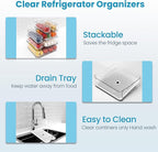 8 Pack Refrigerator Organizers, Clear Pull-out Drawer Container and Organizer Bins with Lids, Stackable Storage Containers for Fruits, Vegetable (Set of 8 (Include Pull Out Drawer))