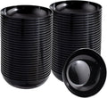 bUCLA 50Pack Black Plastic Bowls - 10oz Disposable Black Plastic Salsa/Serving Bowls - Ideal for Party & Graduation