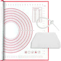 Silicone Baking Mat Super Large, 32x24 inch Silicone Pastry Non Stick Kneading Mat with Cable Ties and Dough Scraper, Measurement Food Grade Silicone Mat for Rolling Dough