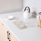 MicoYang Silicone Dish Drying Mat for Multiple Usage,Easy clean,Eco-friendly,Heat-resistant Silicone Mat for Kitchen Counter or Sink,Refrigerator or Drawer Liner Tapioca S 12 inches x 6 inches