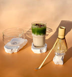 Whisk Set, 5-Piece Matcha Bowl and Whisk Kit with Bamboo Scoop, Glass Matcha Bowl, Holder, and Sieve – Handmade Borosilicate Glass (Clear)