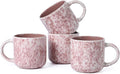 MONITO 12 OZ Coffee Mugs Set of 4, Ceramic Coffee Mugs,Modern Coffee Mugs Set with handle for Tea/Latte/Cappuccino/Milk/Cocoa. (Red, 4 Count（Pack of 1）)