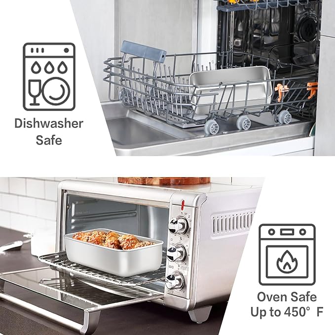 E-far Loaf Pans for Baking Bread 9x5, 12 Pack Stainless Steel Loaf Pan, Rectangle Metal Bakeware Mold for Homemade Banana Bread Meatloaf Brownies, Healthy & Non Toxic, Easy Release & Dishwasher Safe