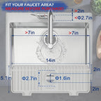 Amerner Kitchen Sink Splash Guard, Silicone Faucet Guard & Draining Mat, Bathroom and Kitchen Sink Organizer, Sink Faucet Mat Water Splash Guard Behind Faucet Accessories Gadgets, 14.2” x 5.1”, White