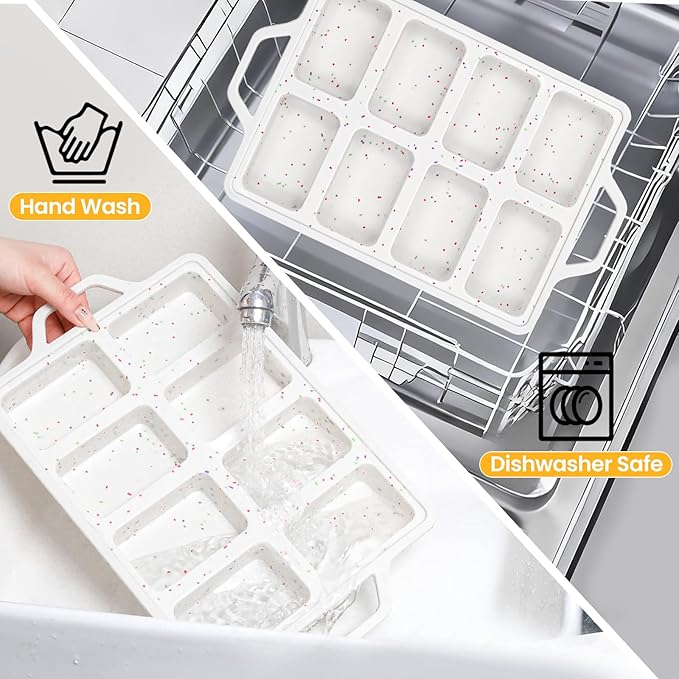 FUNBAKY Metal Reinforced Silicone Mini Loaf Pan, 8-Cavity Nonstick Mini Bread Pans for Baking Bread, Cakes, Brownies, Meatloaf, Jellies Oven Dishwasher Safe