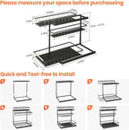 Under Sink Organizer and Storage for Bathroom and Kitchen - 2 Pack 3 Tier Under Cabinet Pull Out Shelf Organizers - Slide Out Drawer Organization for Home Cabinets Shelves and Drawers