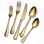 Quality Material Silverware Set with Squared Edge,18/10 Stainless Steel Cutlery Set,45 Piece Flatware Set,Service for 8,Dishwasher Safe(45)(gold)