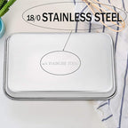 TeamFar Toaster Oven Pan, Stainless Steel Toaster Oven Tray Quarter Sheet Pan, 12.4’’x 9.7’’x1’’, Non Toxic & Healthy, Rust Free & Mirror Finish, Easy Clean & Dishwasher Safe