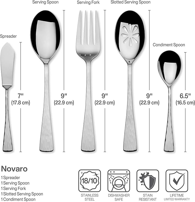Mikasa Novaro 45-Piece 18/10 Stainless Steel Flatware Set, Service For 8