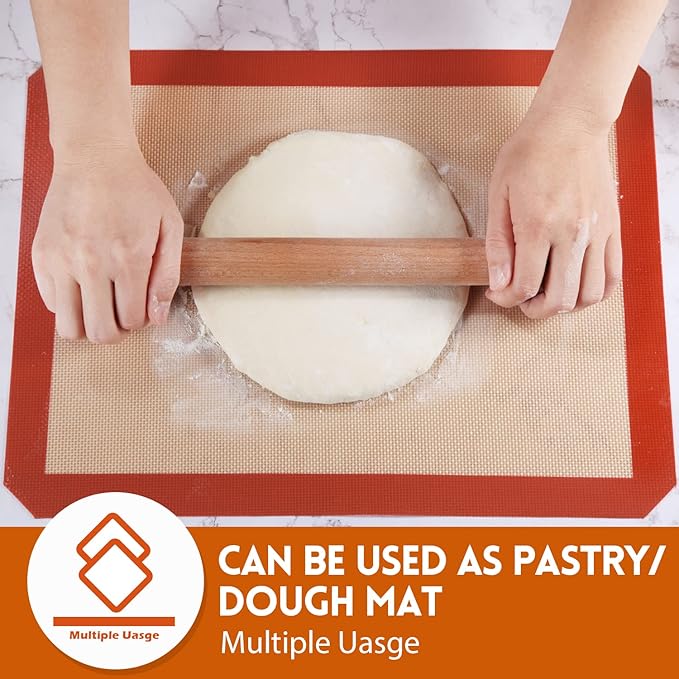STATINT Non-Stick Silicone Baking Mat, Premium Food Safe - Pack of 2, for Cookie Oven Reusable Mat, 16.5" x 11.6"