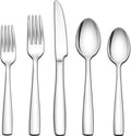 Herogo 18/10 Stainless Steel Silverware Set, 20-Piece Fancy Flatware Cutlery Set for 4, Modern Eating Utensils Tableware for Home Restaurant Wedding, Mirror Polished, Dishwasher Safe