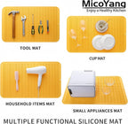 MicoYang Silicone Dish Drying Mat for Multiple Usage,Easy clean,Eco-friendly,Heat-resistant Silicone Mat for Kitchen Counter or Sink,Refrigerator or Drawer Liner Yellow 3XL 28 inches x 18 inches
