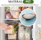 4 Pack Clear Storage Drawer Set, Stackable Fridge Drawer Organizer Fruit Vegetable Storage Containers for Kitchen Pantry Organization,BPA-Free