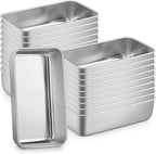 P&P CHEF Loaf Pan Set, 9 x 5 Inch Bread Pans, Stainless Steel Loaf Toast Baking Pans For Bread Meatloaf Lasagna Cake, Healthy & Non Toxic, Oven Safe& Easy Clean, (Silver, 20Pcs)