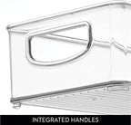 iDesign Slim Extra Long Clear Storage Bin, Narrow Stackable Organizer for Kitchen or Pantry, 2-Pack