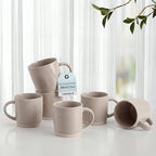 HaWare 13OZ Coffee Mugs Set of 6, Stoneware Coffee Cups, Ceramic Latte Mug for Man, Woman, Dad, Mom, Modern Tea Mugs for Latte/Cappuccino/Cocoa/Milk, Dishwasher& Microwave Safe, Speckled Cream Coffee